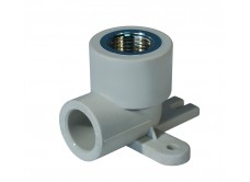 Уголок с креплением PPR ВР 20мм х 1/2" серый