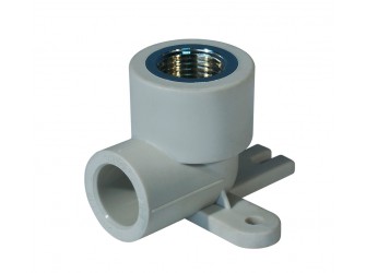 Уголок с креплением PPR ВР 20мм х 1/2" серый