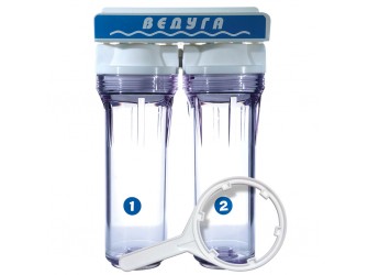 Колба фильтра "ВЕДУГА" 10" 1/2" прозрач. двойная