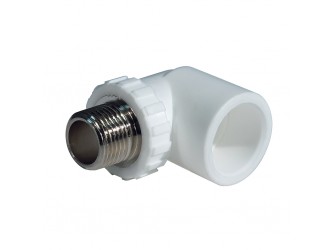 Уголок комбинированный PPR НР 20 мм х 1/2" белый