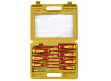 Набор отверток диэлектрических 1000В с пробником, 8 предметов, пластиковый кейс