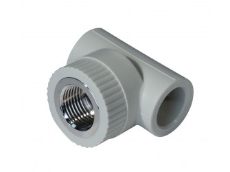 Тройник комбинированный PPR ВР 20 мм х 1/2" серый