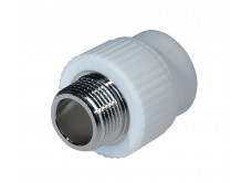 Муфта комбинированная PPR НР 20 мм х 1/2" белая