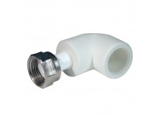 Уголок с накидной гайкой PPR 20 мм х 1/2" белый
