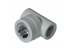 Тройник комбинированный PPR ВР 25 мм х 3/4" серый