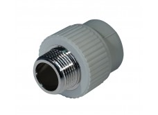 Муфта комбинированная PPR НР 20 мм х 1/2" серая